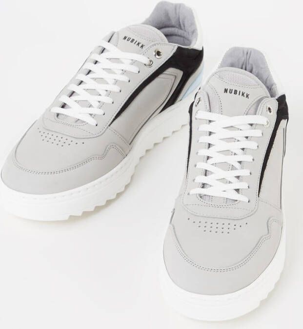 Nubikk Cliff Cane sneaker van leer met nubuck details