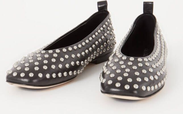 Odare Alba ballerina van leer met studs