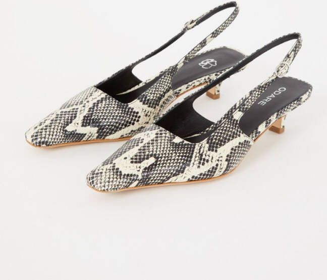 Odare Anna slingback van leer met slangenprint