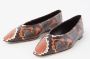 Odare Bilbao ballerina van leer met slangenprint - Thumbnail 2