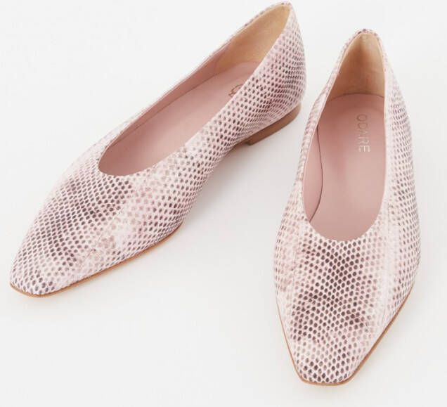 Odare Bilbao ballerina van leer met slangenprint