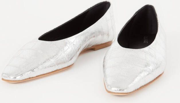 Odare Bilboa ballerina van leer met crocostructuur