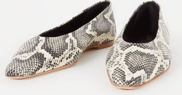 Odare Bilboa ballerina van leer met slangenprint