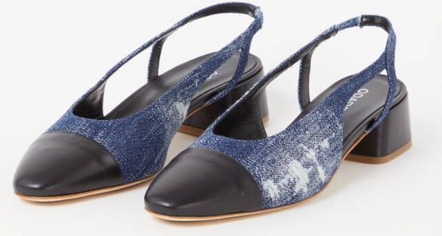Odare Clara slingback van denim met leren details