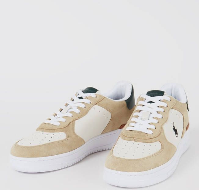 Ralph Lauren Master Court sneaker van suède met leren details