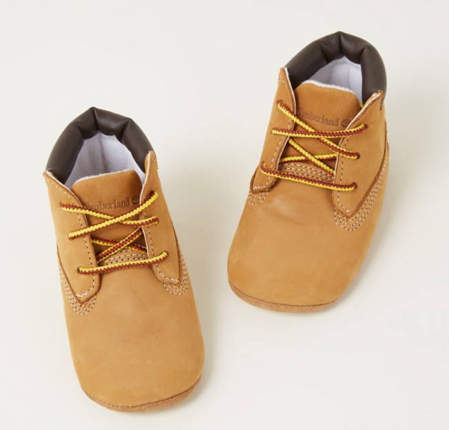 Timberland Crib Set babyschoentje van nubuck met muts giftbox