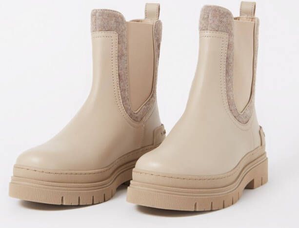 Tommy Hilfiger Chelsea boot van leer met doorgestikte details