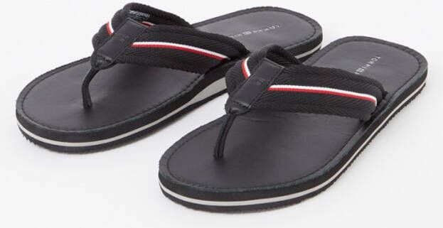 Tommy Hilfiger Slipper met leren details