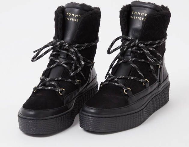 Tommy Hilfiger Snowboot van leer met suède details