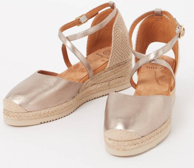 Unisa Caude espadrilles van leer met metallic finish