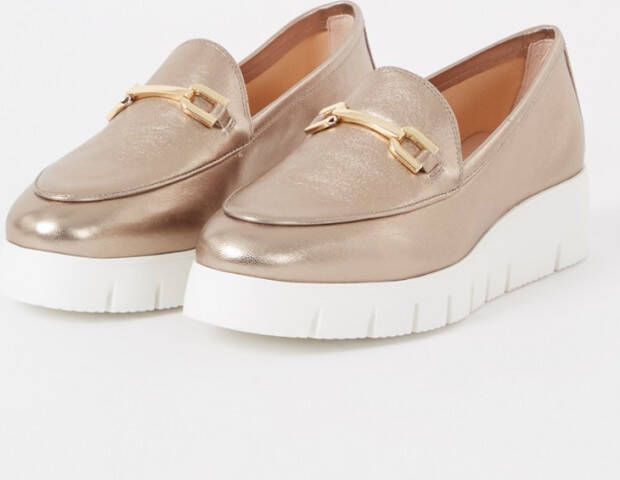 Unisa Famo loafer van geitenleer met metallic finish