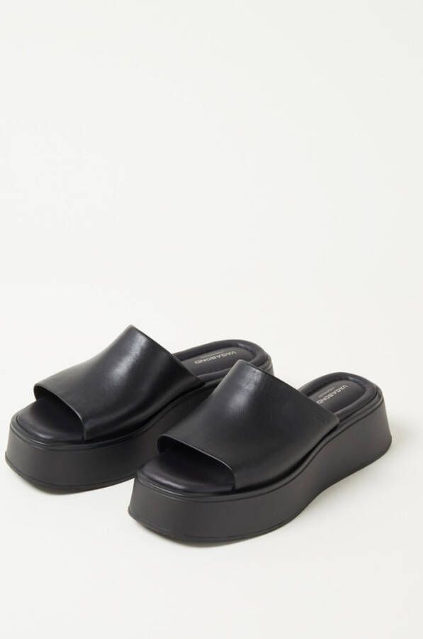 Vagabond Courtney Platform slipper van leer