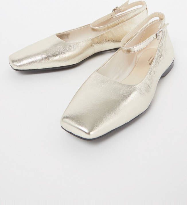 Vagabond Delia ballerina van leer met metallic finish