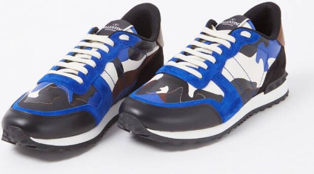 Valentino Rockrunner sneaker van leer met suède details