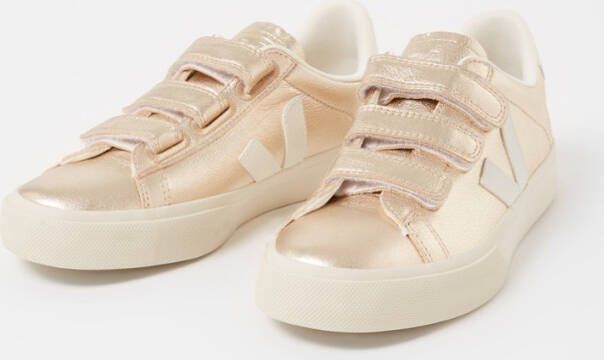 Veja Recife sneaker van leer met metallic finish