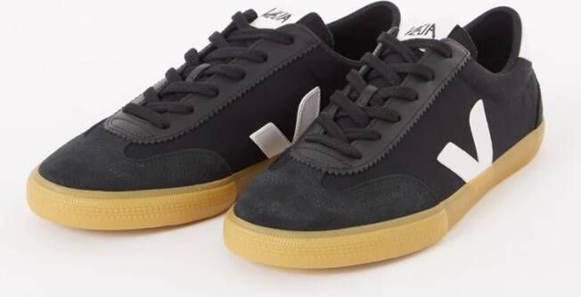 Veja Volley sneaker van canvas met leren details