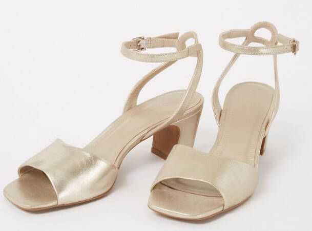 Whistles Emerson sandalette van leer met metallic finish