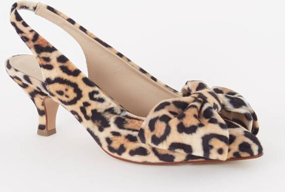 Fabienne Chapot Beau slingback met panterprint en strikdetail