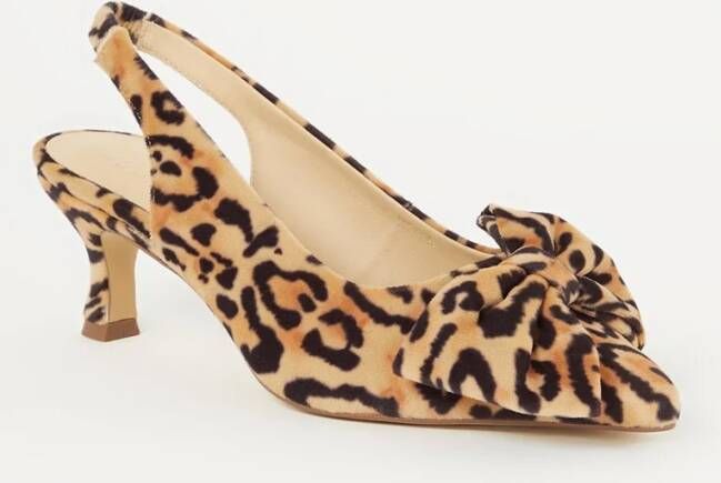 Fabienne Chapot Beau slingback van fluweel met strikdetail