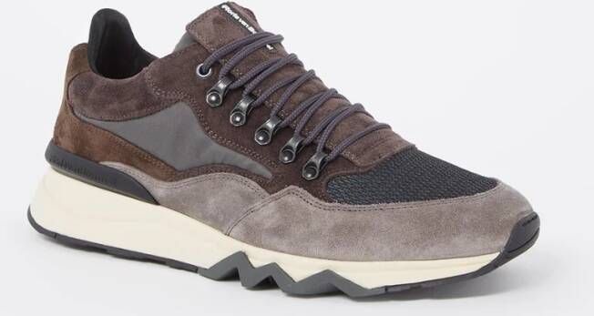 Floris van Bommel De Zager 01-21 sneaker van suède met mesh details