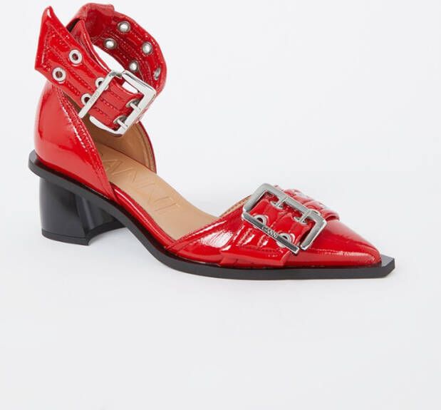 Ganni Pump met gespdetail en lakfinish