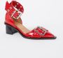 Ganni Rode Open Teen Gesp Pumps Red Dames - Thumbnail 2