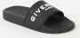 Givenchy Zwarte Slide Sandalen met Contrasterende Handtekening Zwart Dames - Thumbnail 2