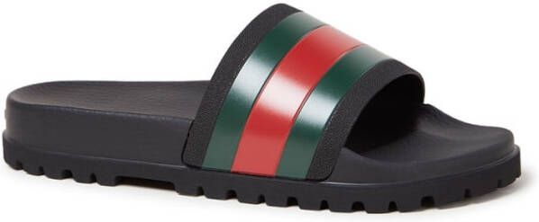 Gucci Pursuit slippers met Web-streep Zwart