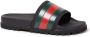 Gucci Pursuit slippers met web detail Zwart - Thumbnail 1