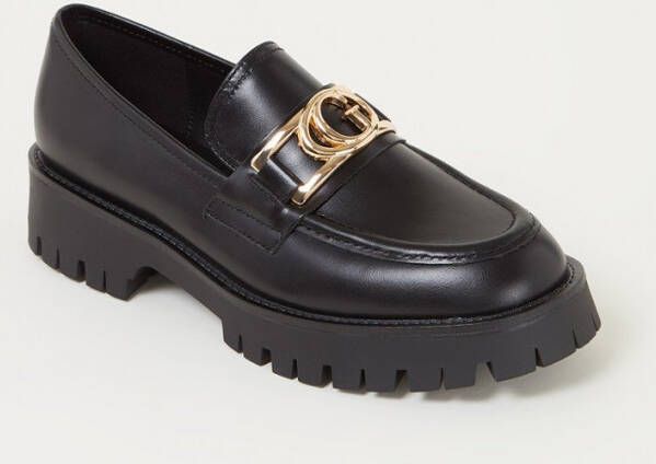 Guess Ilary loafer van leer met logo