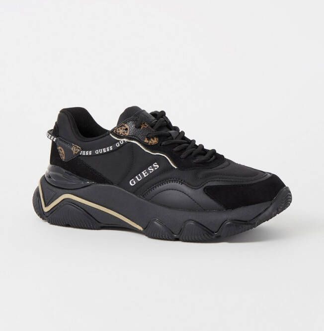 Guess Lichtgewicht zwarte sneaker van mesh en suède Black Dames - Foto 7