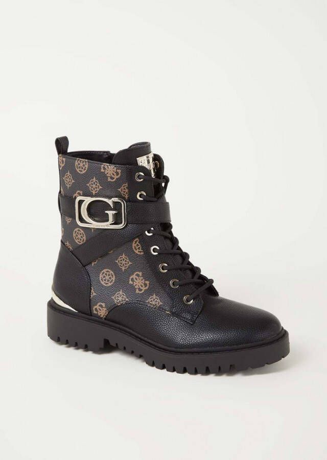 Guess Orana biker boot met gespdetail en logoprint