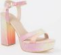 Guess Stijlvolle Etienne Hoge Hak Sandalen Pink Dames - Thumbnail 3