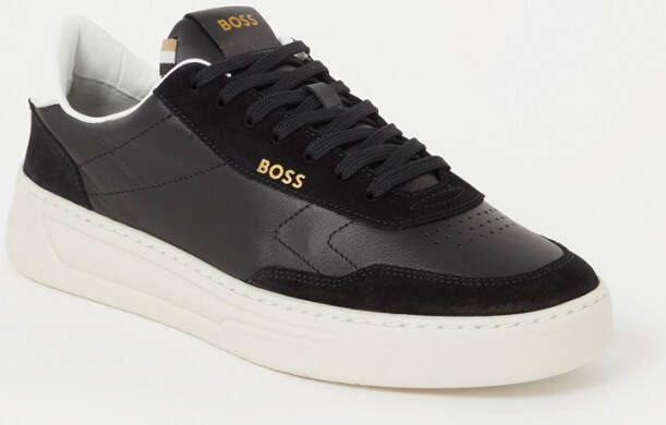 Hugo Boss Baltimore sneaker van leer met suède details