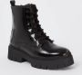 Hugo Boss Glanzende LuBootie met Logo Rits Black Dames - Thumbnail 1