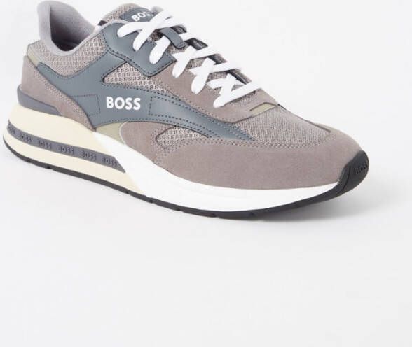 Hugo Boss Kurt sneaker van leer met suède details