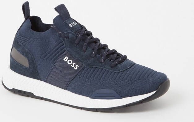 Hugo Boss Titanium Runn sneaker met suède details