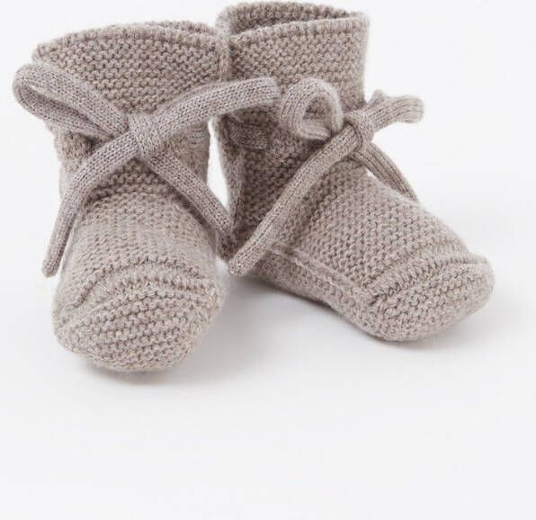 Hvid Booties grofgebreide babyslofjes van wol