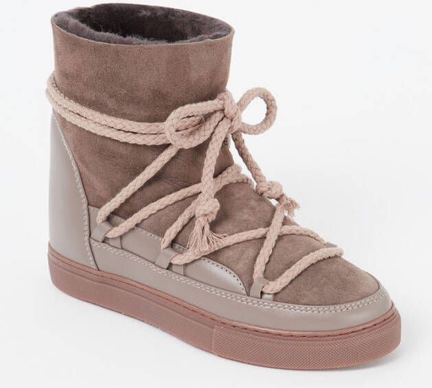 Inuikii Bruine leren sneeuwlaarzen met verborgen sleehak Bruin Dames - Foto 4