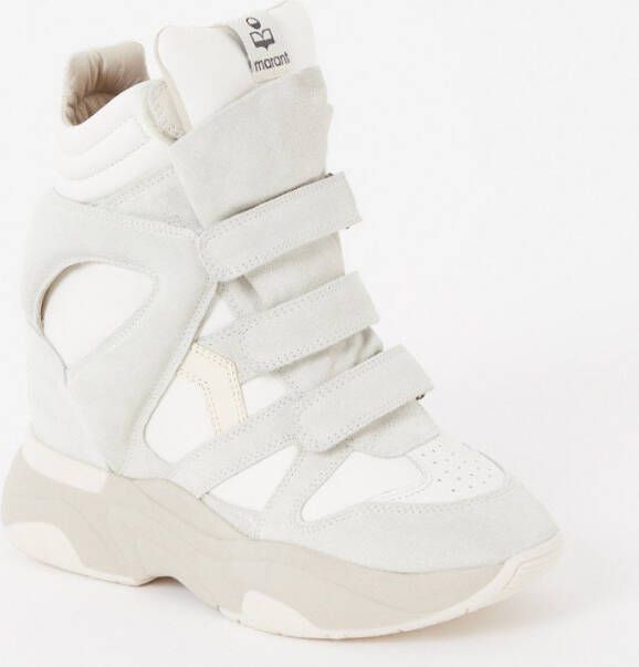 Isabel marant Balskee sneakerwedge van leer met suède details