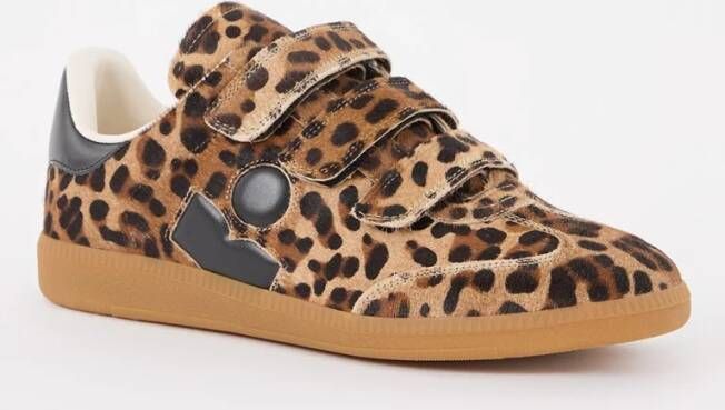 Isabel marant Beth sneaker van leer met panterprint