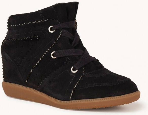 Isabel Marant Étoile Geperforeerde Suède Sleehak Sneaker Black Dames - Foto 3