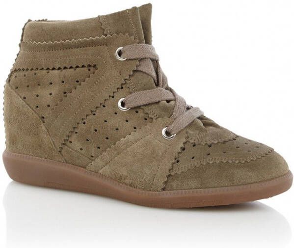 Isabel marant Bobby sneakerwedge van kalfssuède