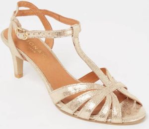 Jonak Doliate sandalette van leer met metallic finish