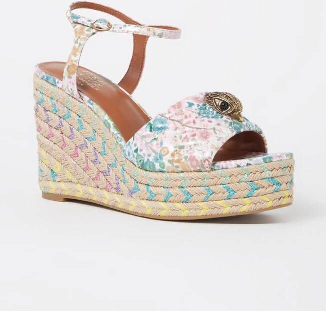 Kurt Geiger Kensington espadrille van leer met print