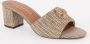 KURT GEIGER LONDON Muiltjes Dames Kensington Block Mule Maat: 36 Materiaal: Textiel Kleur: Beige - Thumbnail 4