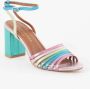 Kurt Geiger Pierra sandalette van leer met metallic finish - Thumbnail 3