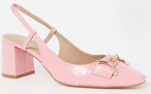 L.K.Bennett L-K-Bennett Kaylee slingback van leer met crocostructuur