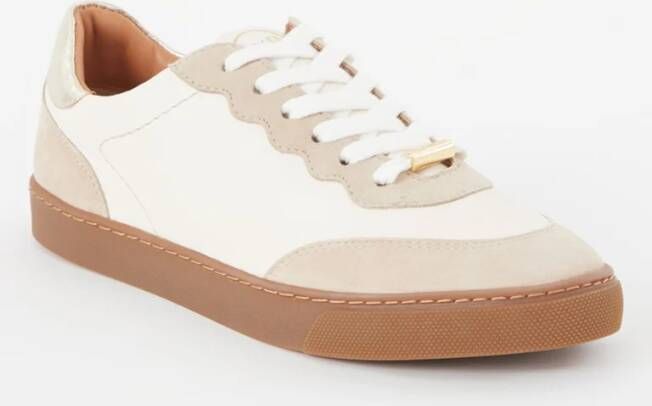 L.K.Bennett L-K-Bennett Lkb Runner sneaker van leer met suède details