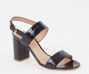 L.K.Bennett L-K-Bennett Raya sandalette van leer met crocostructuur